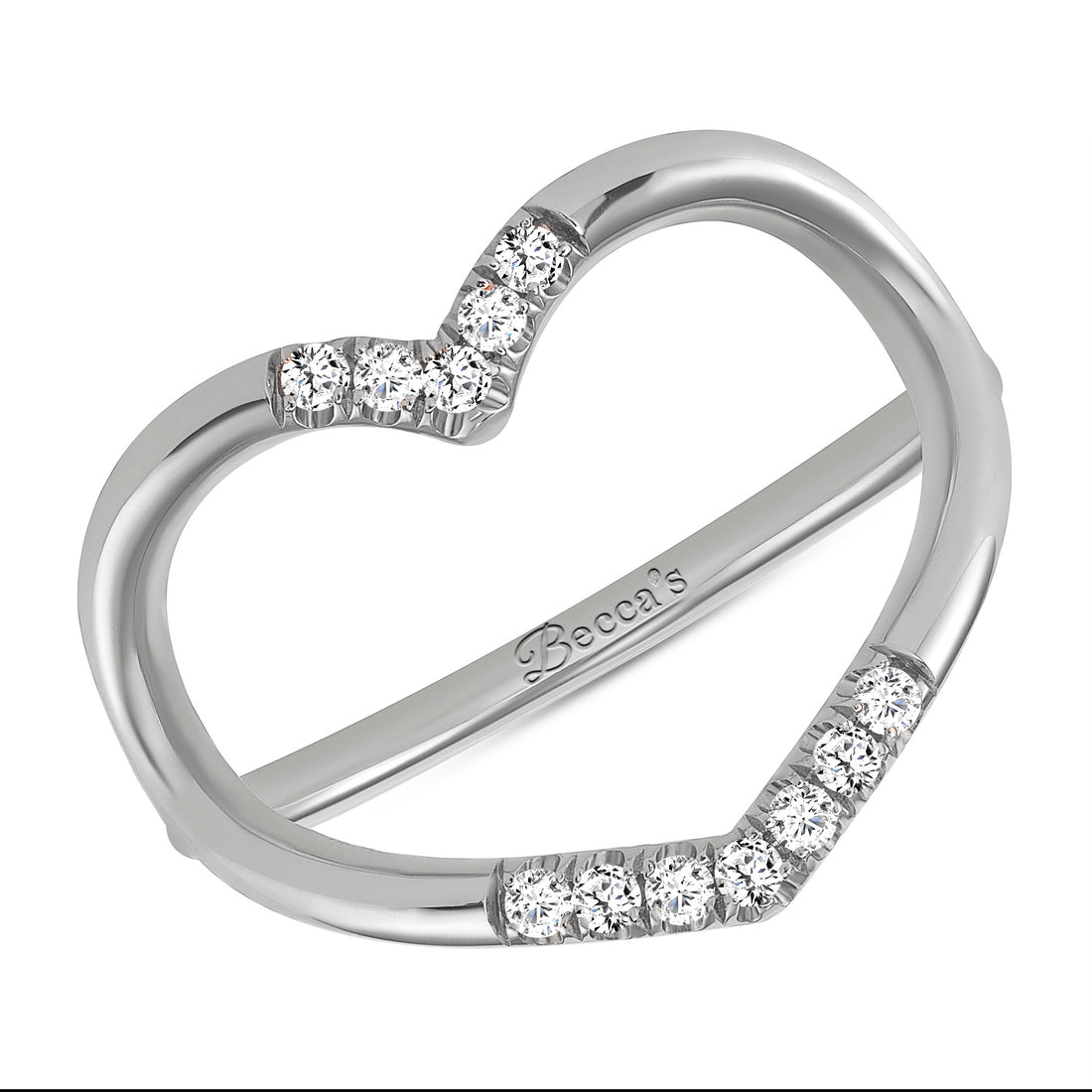 0.12-0.2ct total weight &quot;Lumina Heart&quot; Diamond Accent Ring