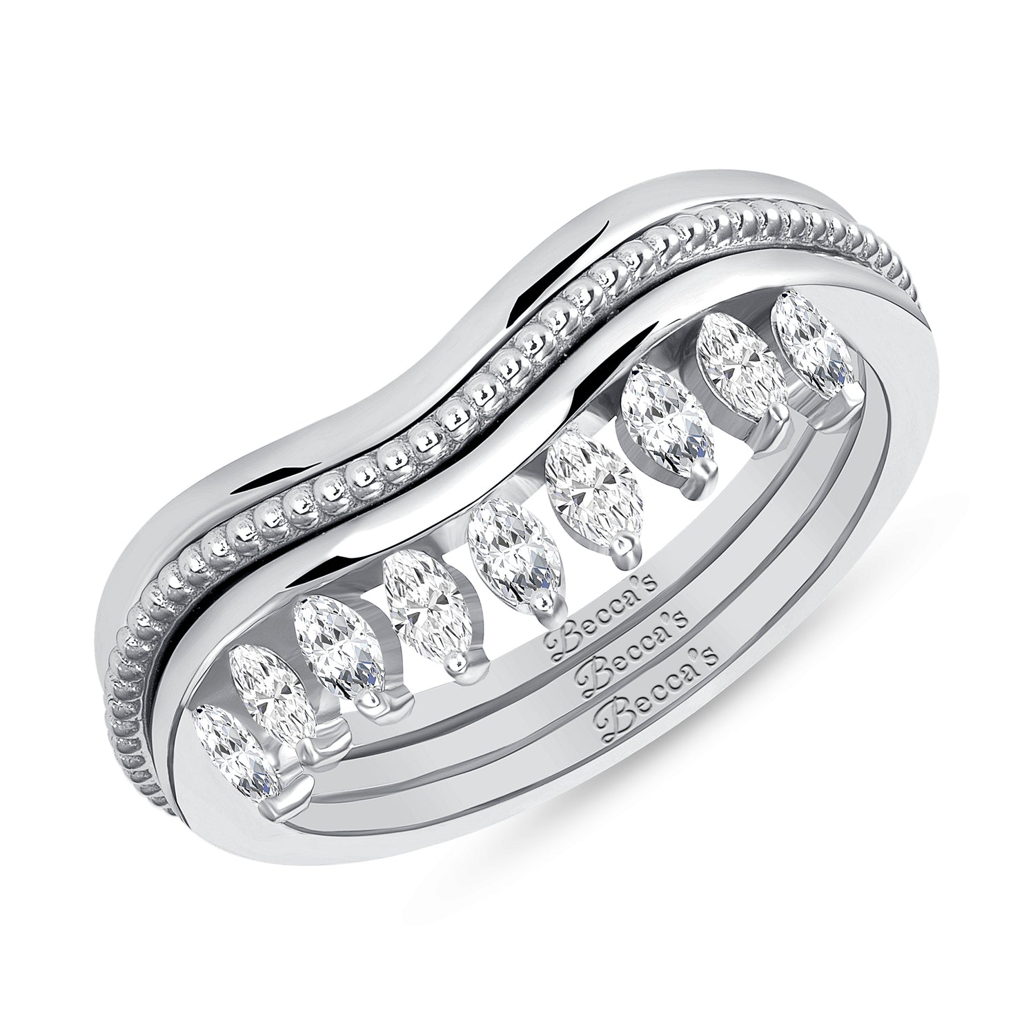 0.68-0.80ct total weight &quot;Tiara&quot; 3 Ring set