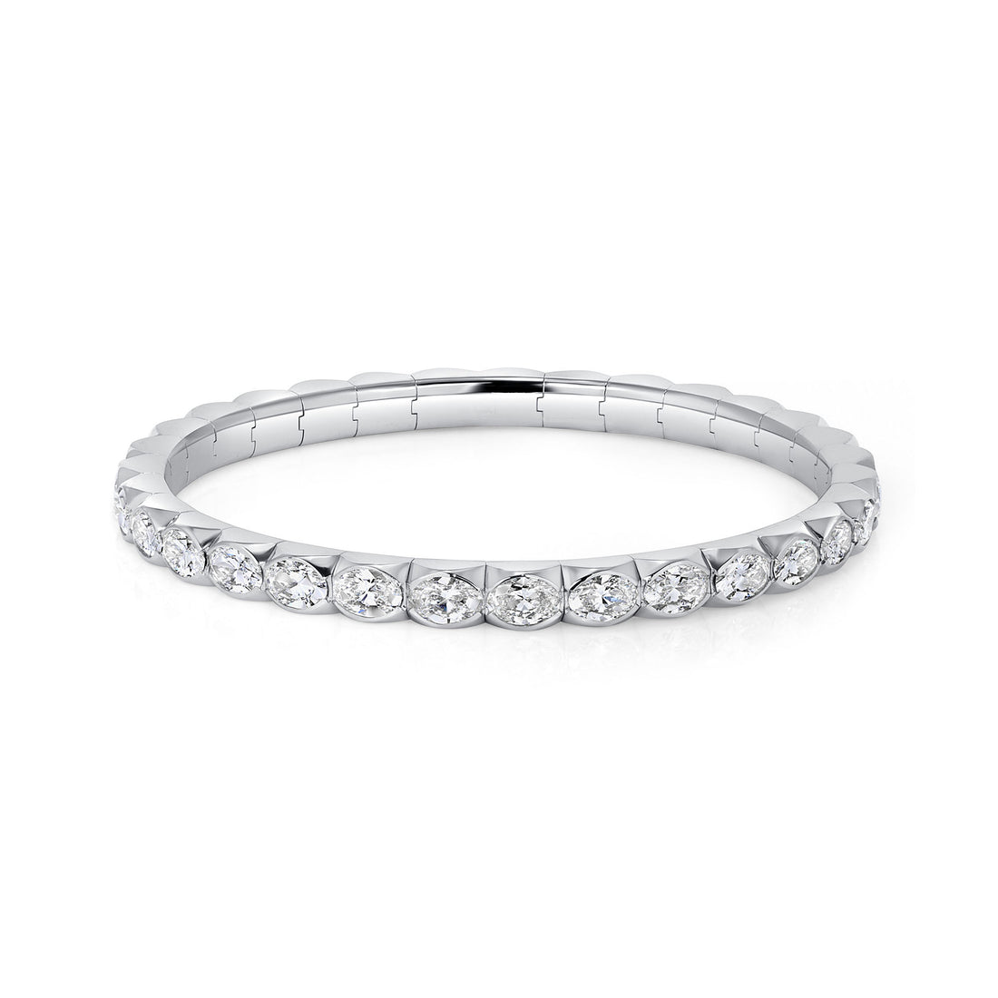 4.50-5.50ct total weight &quot;Alina&quot; Oval Cut Stretchy Bangle (0.10ct each)
