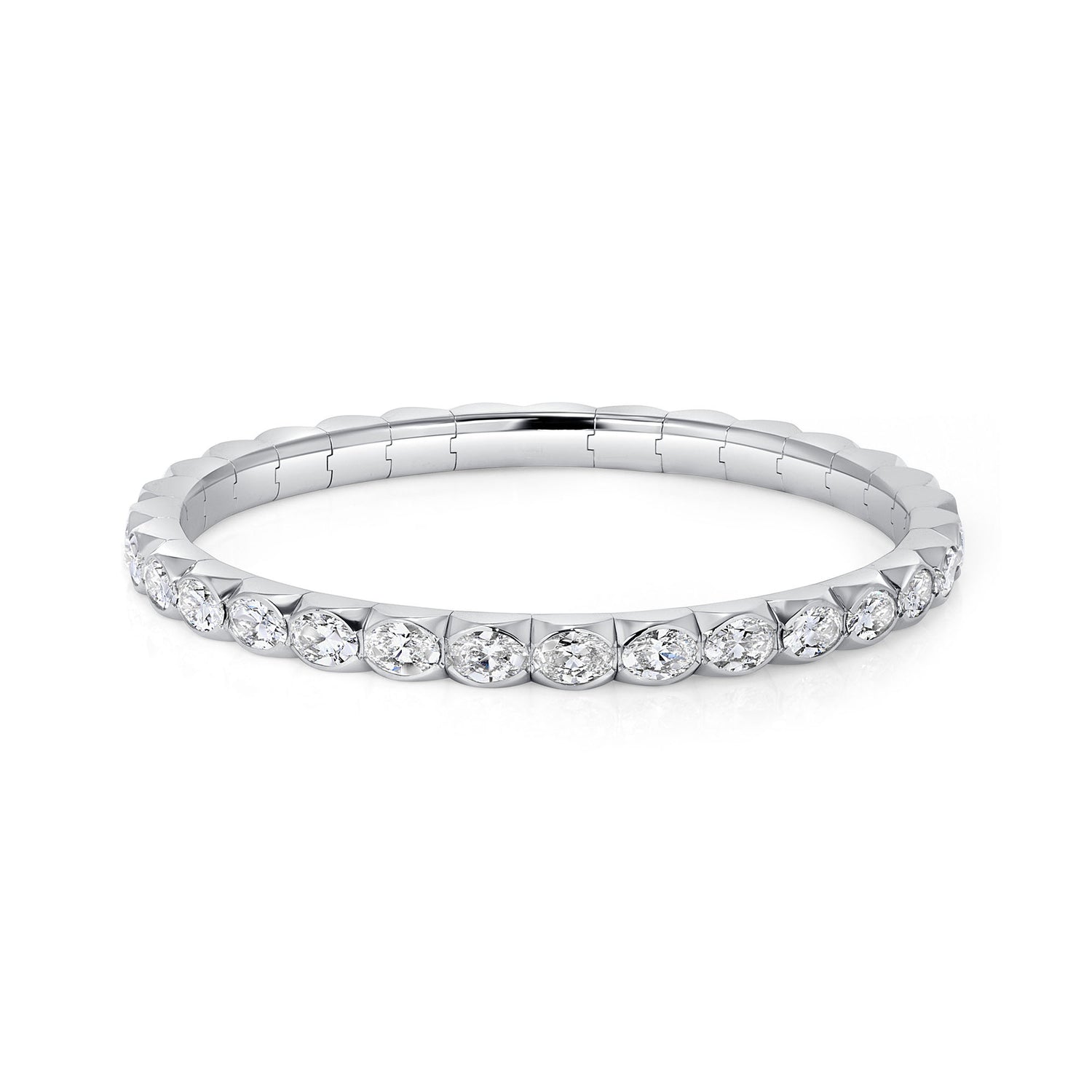 4.50-5.50ct total weight &quot;Alina&quot; Oval Cut Stretchy Bangle (0.10ct each)