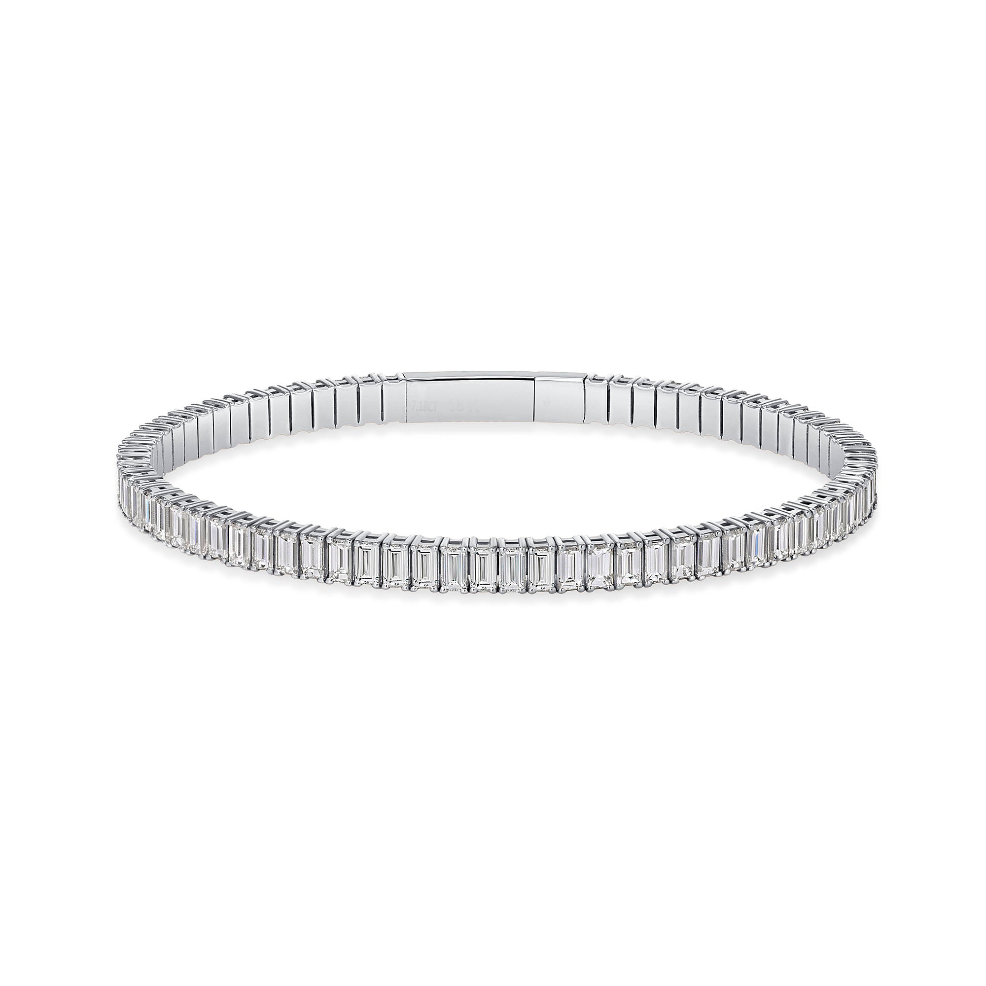 6.90-7.40ct total weight &quot;Sora&quot; Baguette, Flexi Bangle (0.10ct Each)