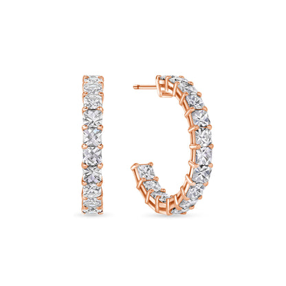 3.75ct total weight &quot;Lita&quot; Hoop Earrings