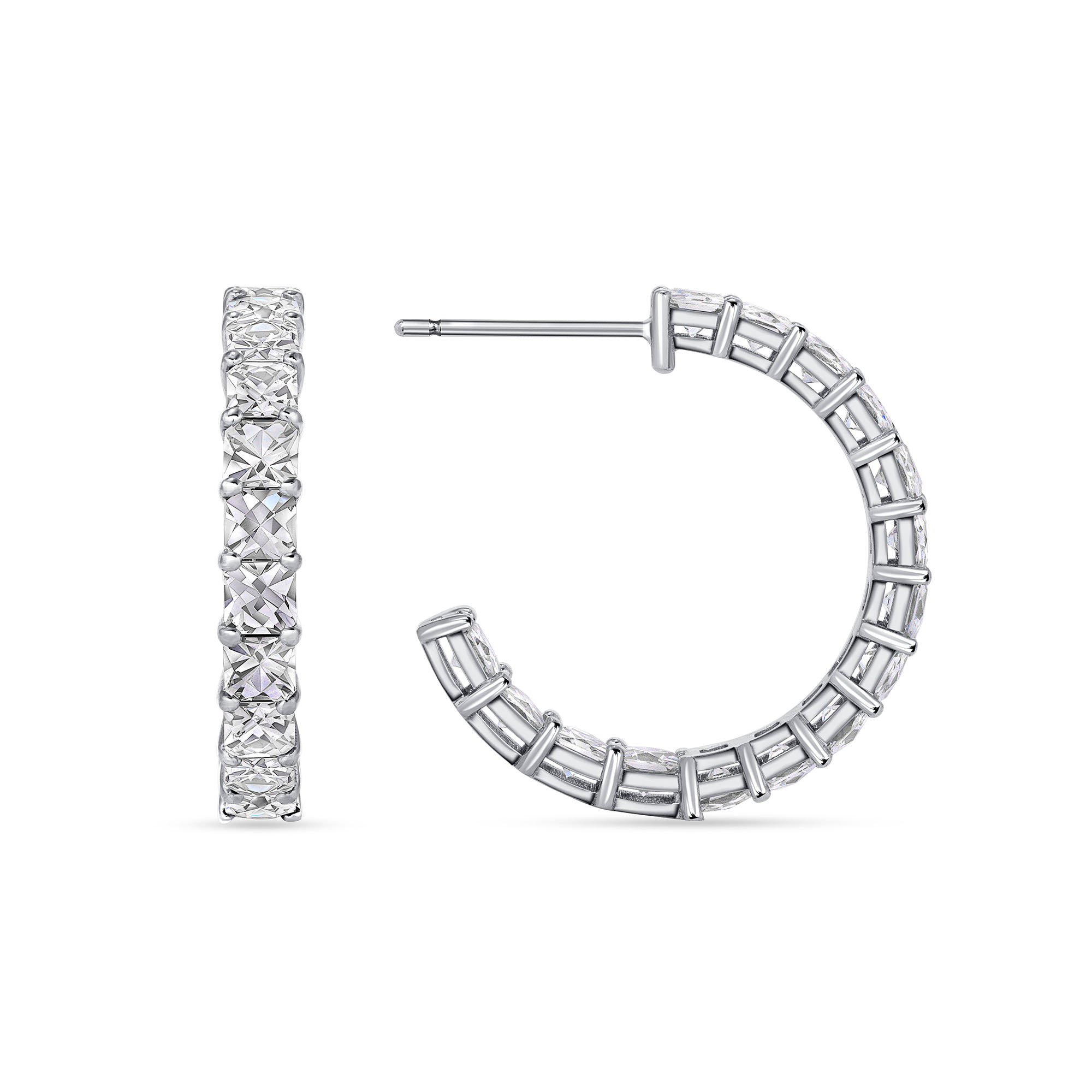 3.75ct total weight &quot;Lita&quot; Hoop Earrings