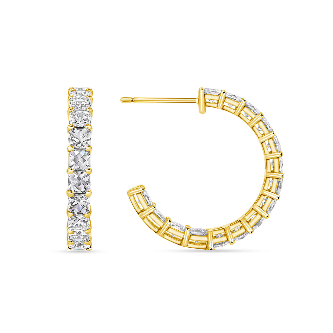 3.75ct total weight &quot;Lita&quot; Hoop Earrings