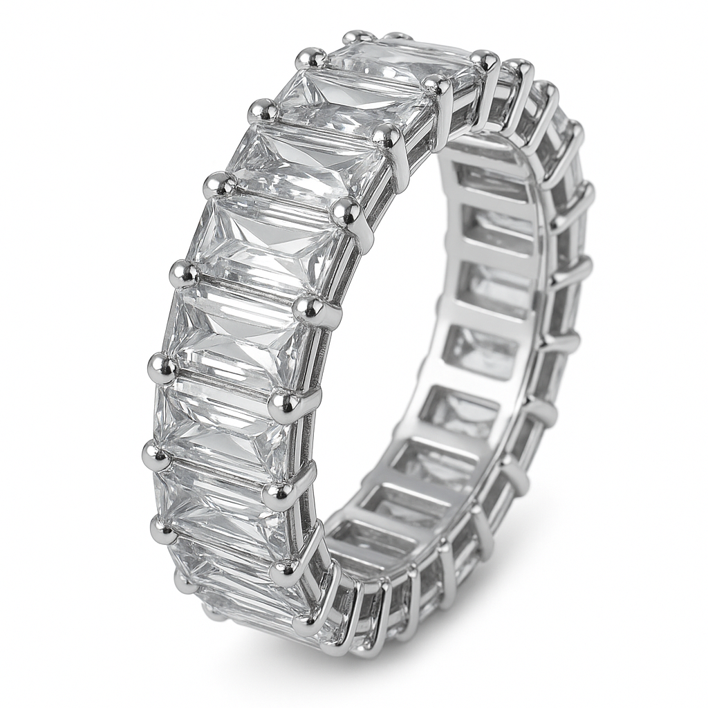 3.20ct total weight &quot;Millena&quot; French cut Baguette Eternity Band (0.15ct Each)