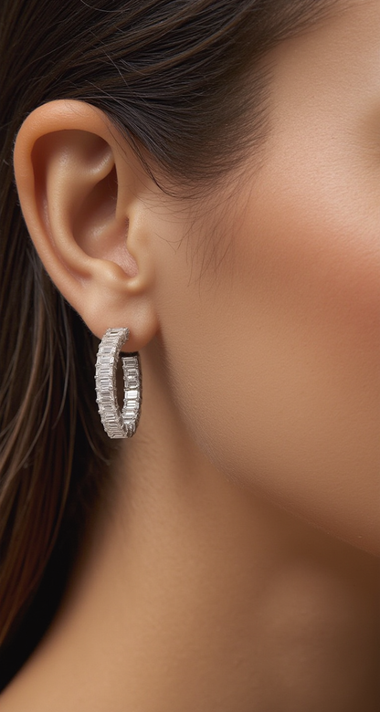 3.75ct total weight &quot;Lita&quot; Hoop Earrings