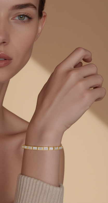 4.80-5.50ct total weight &quot;Venya&quot; Baguettes Tennis Bracelet (0.15ct Each)