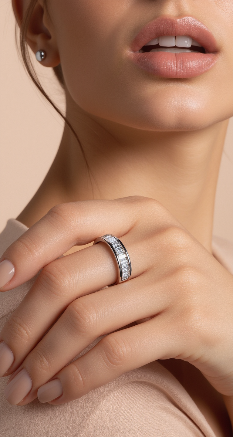 3.90ct-4.40ct total weight &quot;Alessa&quot; - Baguette Eternity Band (0.15ct Each)