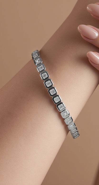 3.25-3.70ct total weight &quot;Petra&quot; Asscher Cut Bracelet (0.07ct each)