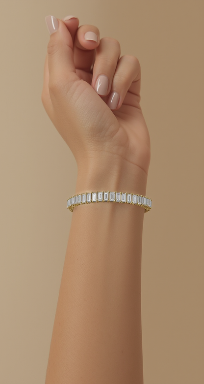 3.50-4.00ct total weight &quot;Sora&quot; Baguette, Flexi Bangle (0.05ct Each)
