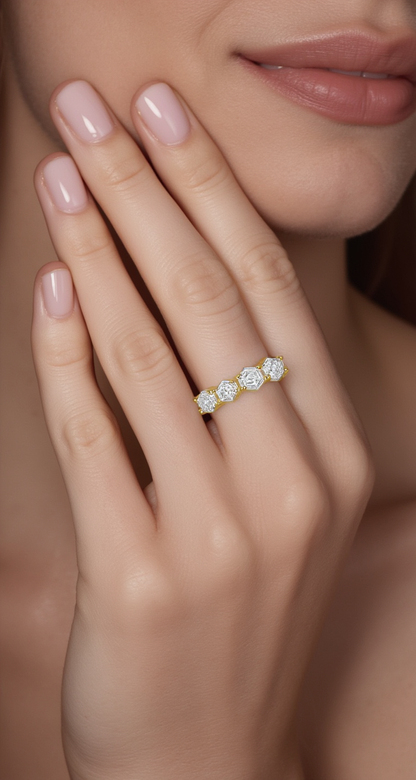 5.00-5.60ct total weight &quot;Mila&quot; Hexagon Eternity Band (0.30ct Each)