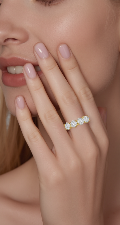 5.00-5.60ct total weight &quot;Mila&quot; Hexagon Eternity Band (0.30ct Each)