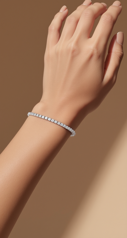 3.80-4.40ct total weight &quot;Flora&quot; Round Brilliant Cut Classic Bracelet (0.07ct each)