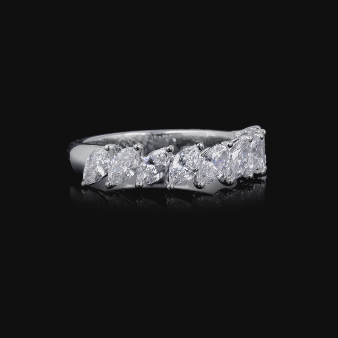 1.25-1.35ct total weight &quot;Mira&quot; Marquise Shape 9 Stone Band (0.15ct Each)