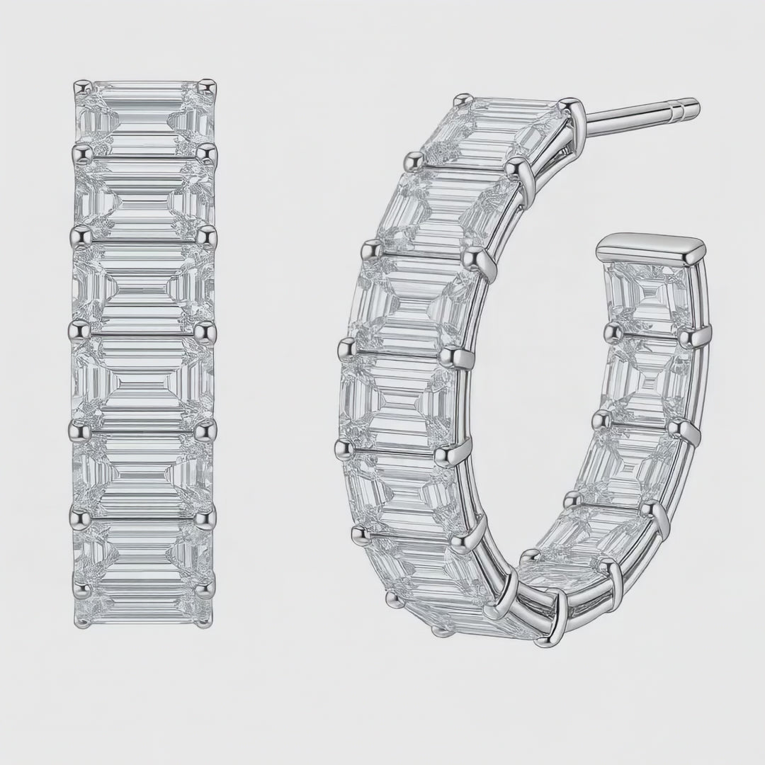 3.75ct total weight &quot;Lita&quot; Hoop Earrings