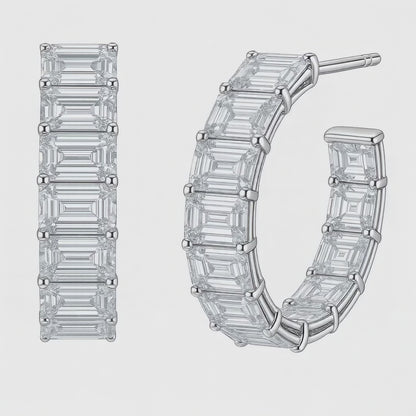 3.75ct total weight &quot;Lita&quot; Hoop Earrings